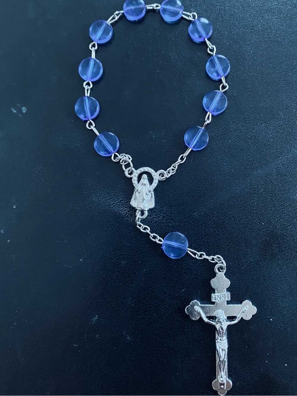Car Rosary Perfect 1 decade for prayer 7 1/2” NEW